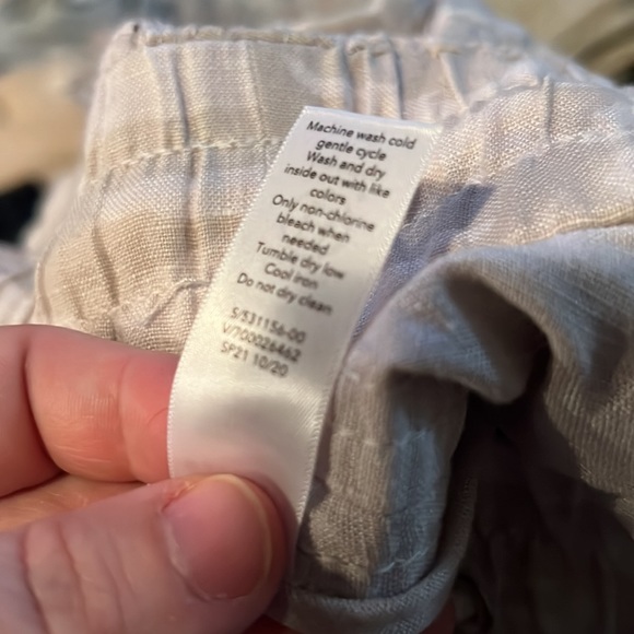 Athleta Cabo Tide Linen Jogger Pants Neutral Camo Print Size 24 - Picture 8 of 8